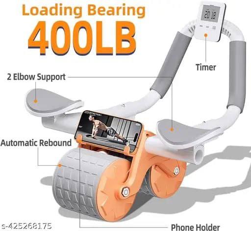 Ab Wheel Roller with Auto Rebound – Multicolor Take your home workouts to the next level with this Ab Wheel Roller, designed to sculpt and tone your core muscles efficiently.